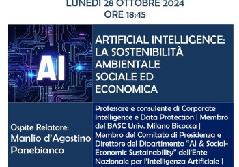 Conferenza: "Artificial Intelligence: la sostenibilità ambientale, sociale ed economica"