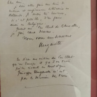 Lettera di Giuseppe Ungaretti indirizzata al poeta e amico Hellens nel 1966