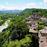 Vista delle colline della Val d'Arda dal borgo di Castell'Arquato