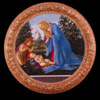 Sandro Botticelli, Madonna adorante il Bambino con san Giovannino, 1475-1480 ca - foto Musei Civici Palazzo Farnese