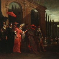 Ilario Spolverini, Elisabetta incontra i cardinali Gozzadini e Acquaviva, 1714 -1717 - foto Musei civici di Palazzo Farnese